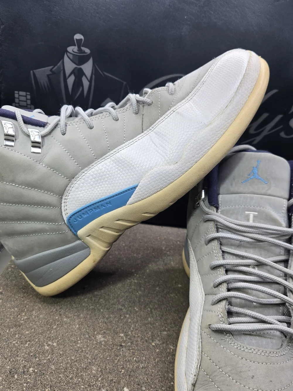 Air Jordan 12 Retro Wolf Grey University Blue UNC 2016 130690-007 Men's Size 10